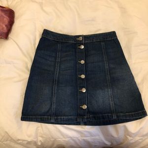 Button up denim skirt
